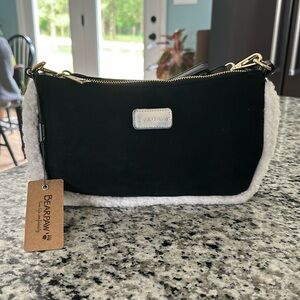 BearPaw Black Suede Crossbody Bag